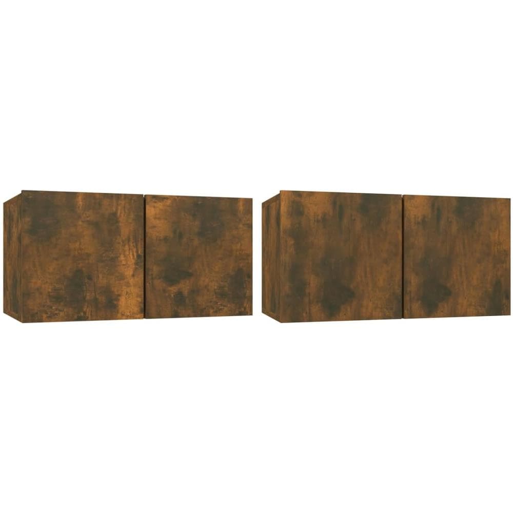Mobili Porta Tv Pensili 2 Pz Rovere Fumo 60x30x30 Cm - Foto 1