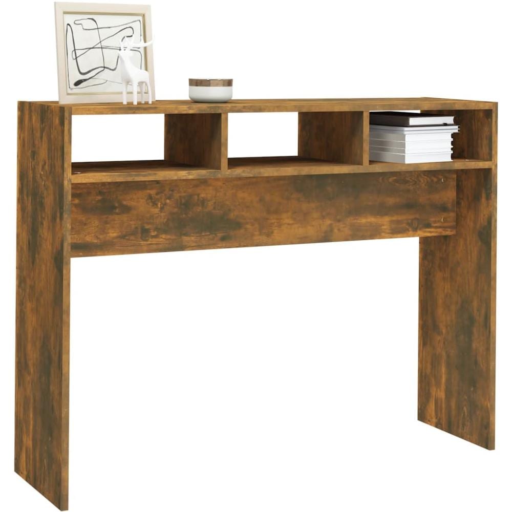 Tavolino Consolle Rovere Fumo 105x30x80 Cm In Legno Multistrato - Foto 1