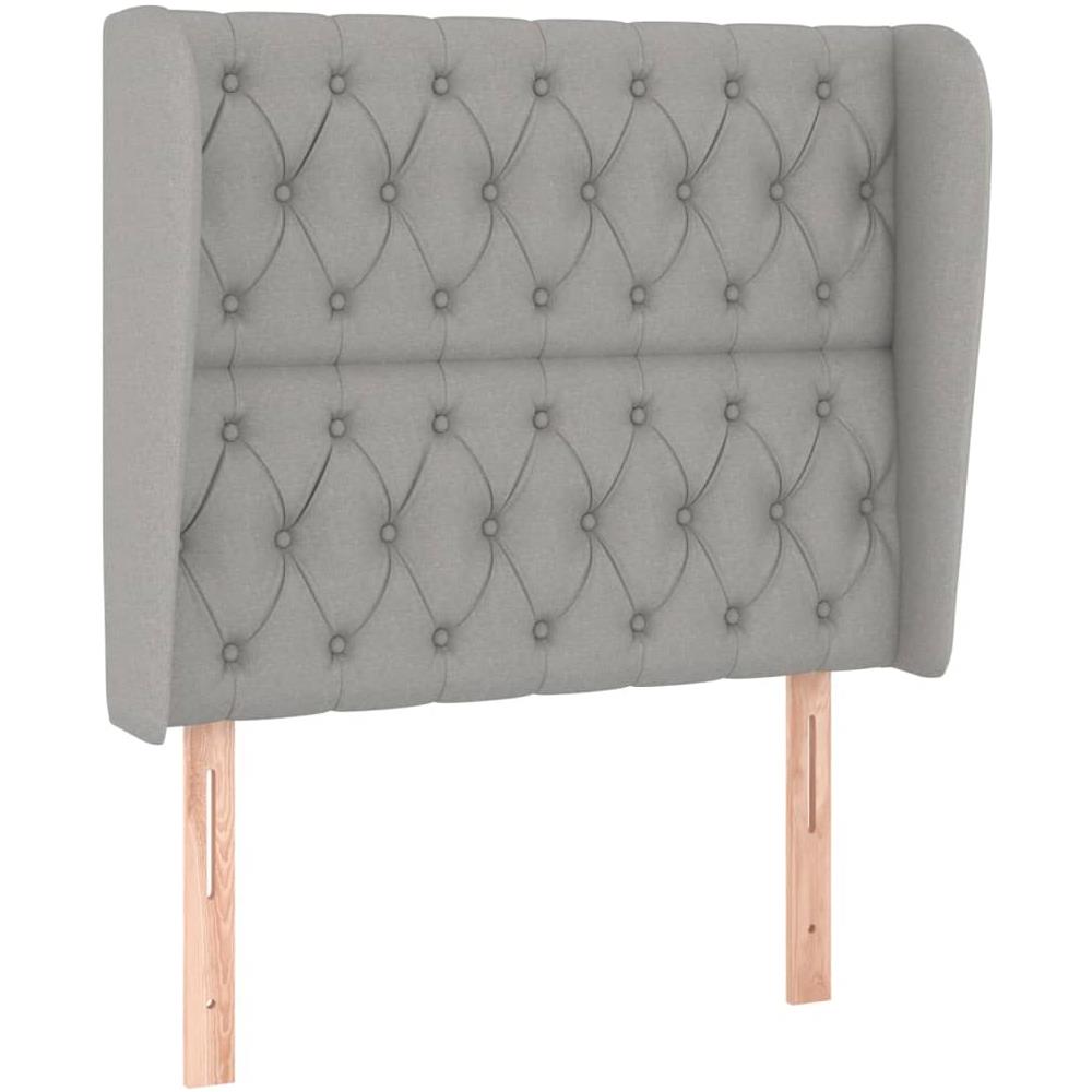 Testiera Ad Orecchio Grigio Chiaro 103x23x118/128 Cm In Tessuto - Foto 2
