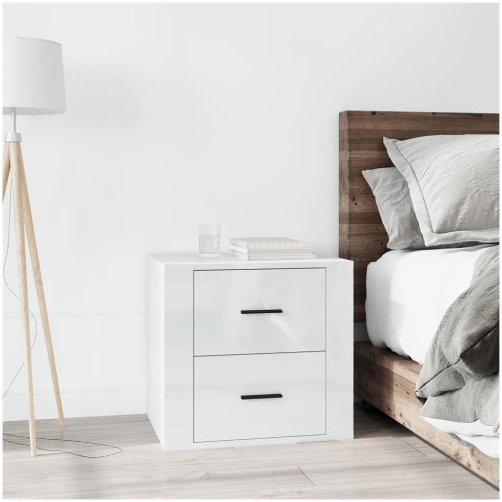 Comodino Bianco Lucido 50x39x47 Cm - Foto 1