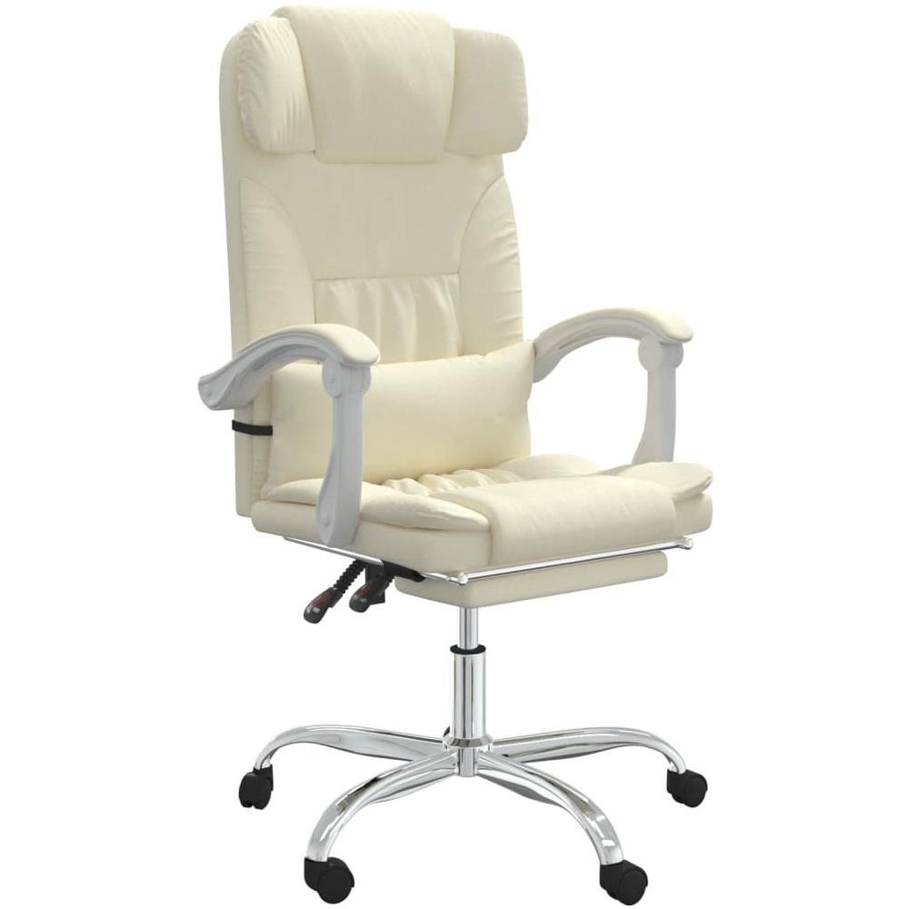 Poltrona Da Ufficio Reclinabile Crema In Similpelle - Foto 2