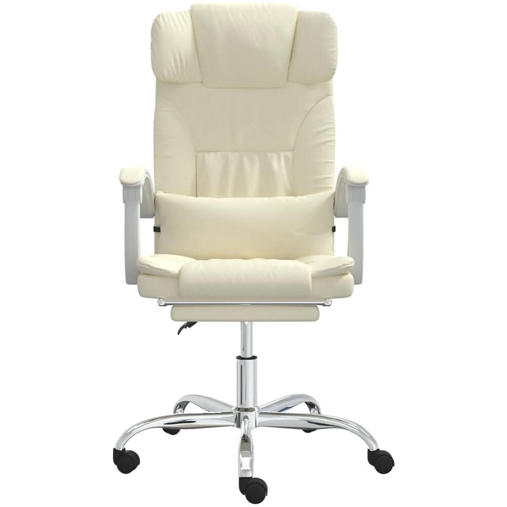 Poltrona Da Ufficio Reclinabile Crema In Similpelle - Foto 3