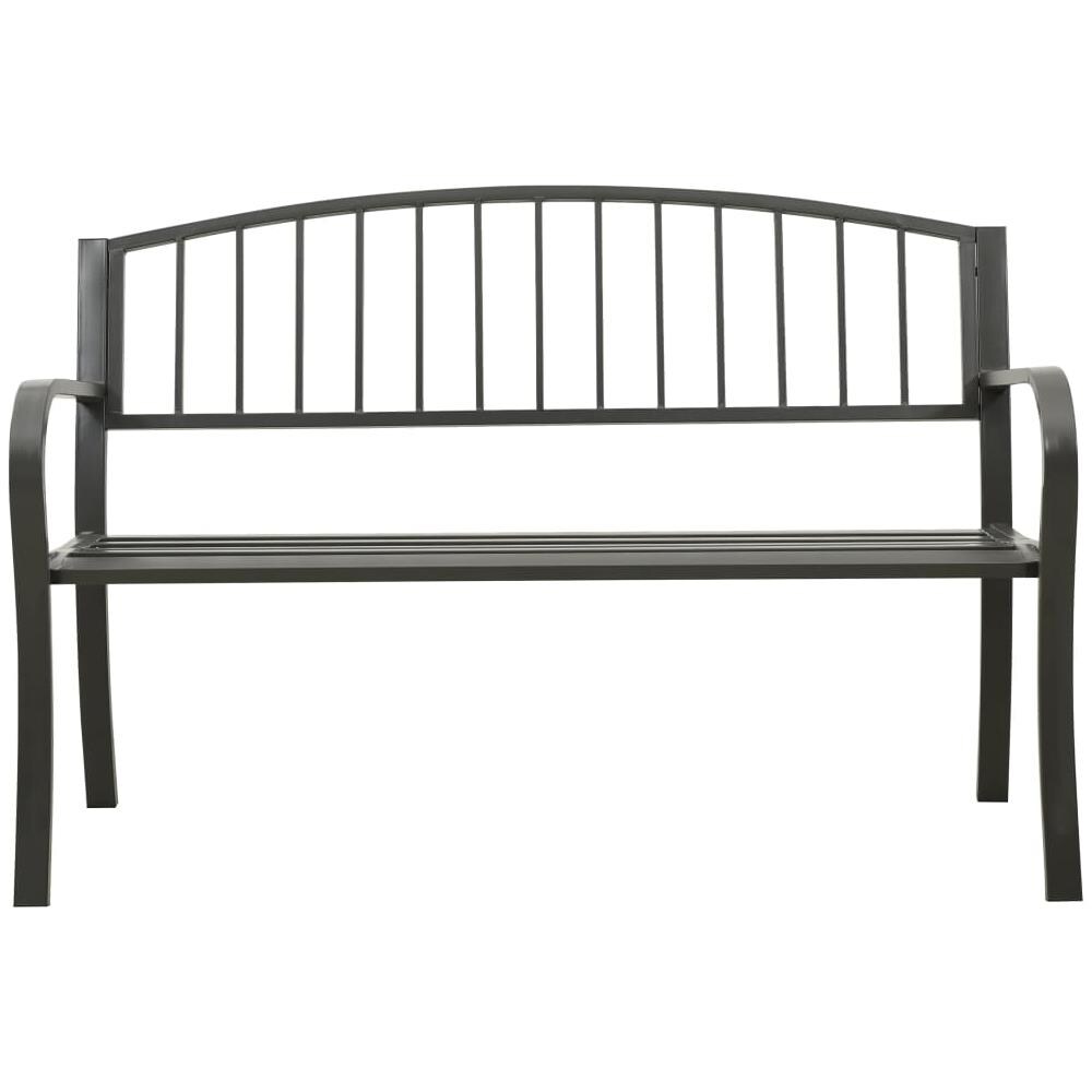 Panca da Giardino Grigia 120 cm Acciaio - Foto 2