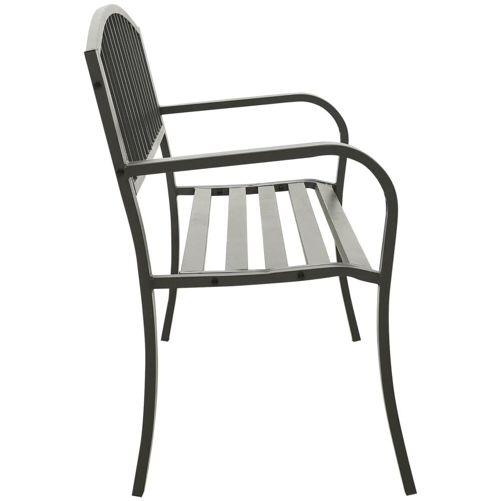 Panca da Giardino Grigia 120 cm Acciaio - Foto 3