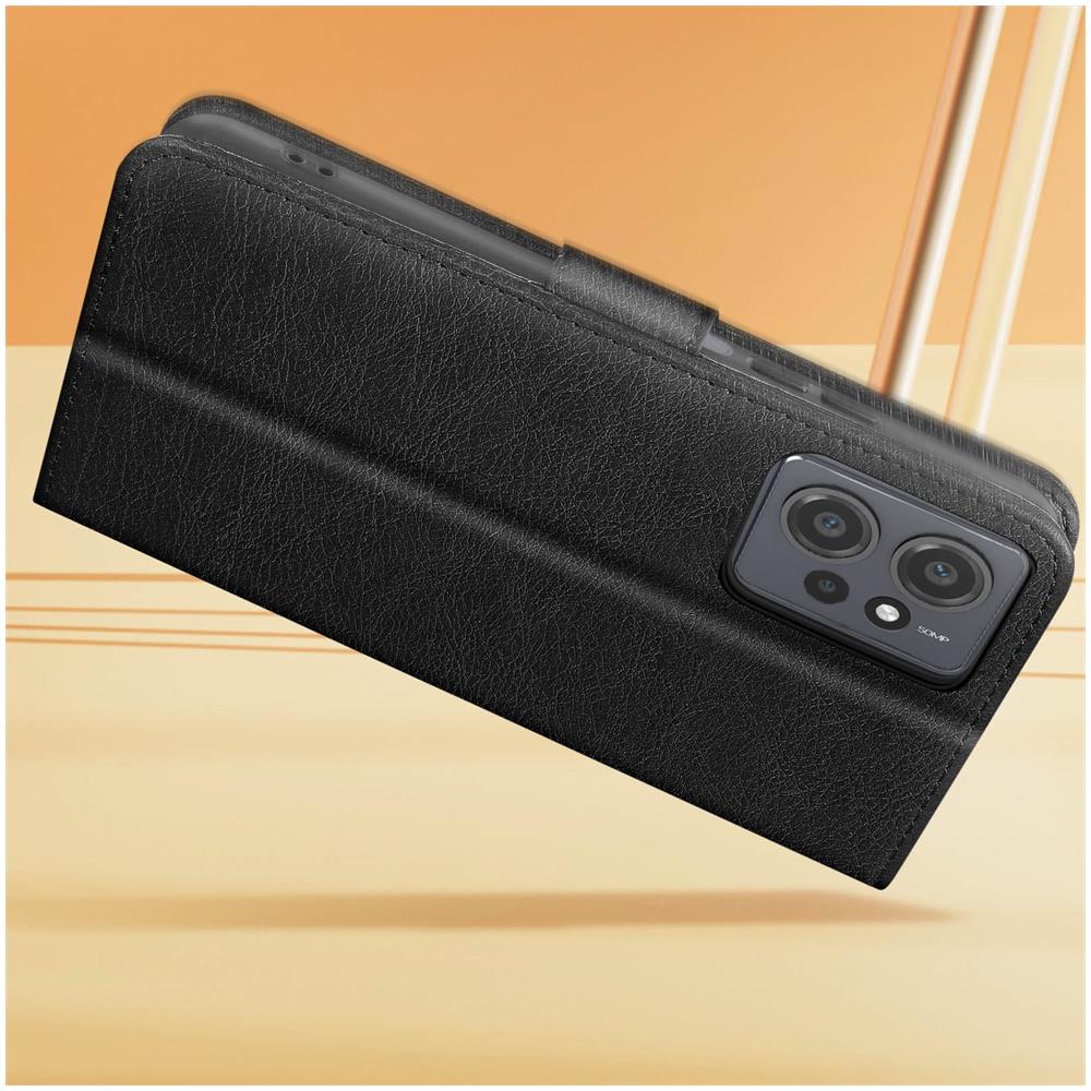 Custodia Per Xiaomi Redmi Note 12 4g, Portacarte E Funzione Supporto Nera - Foto 2