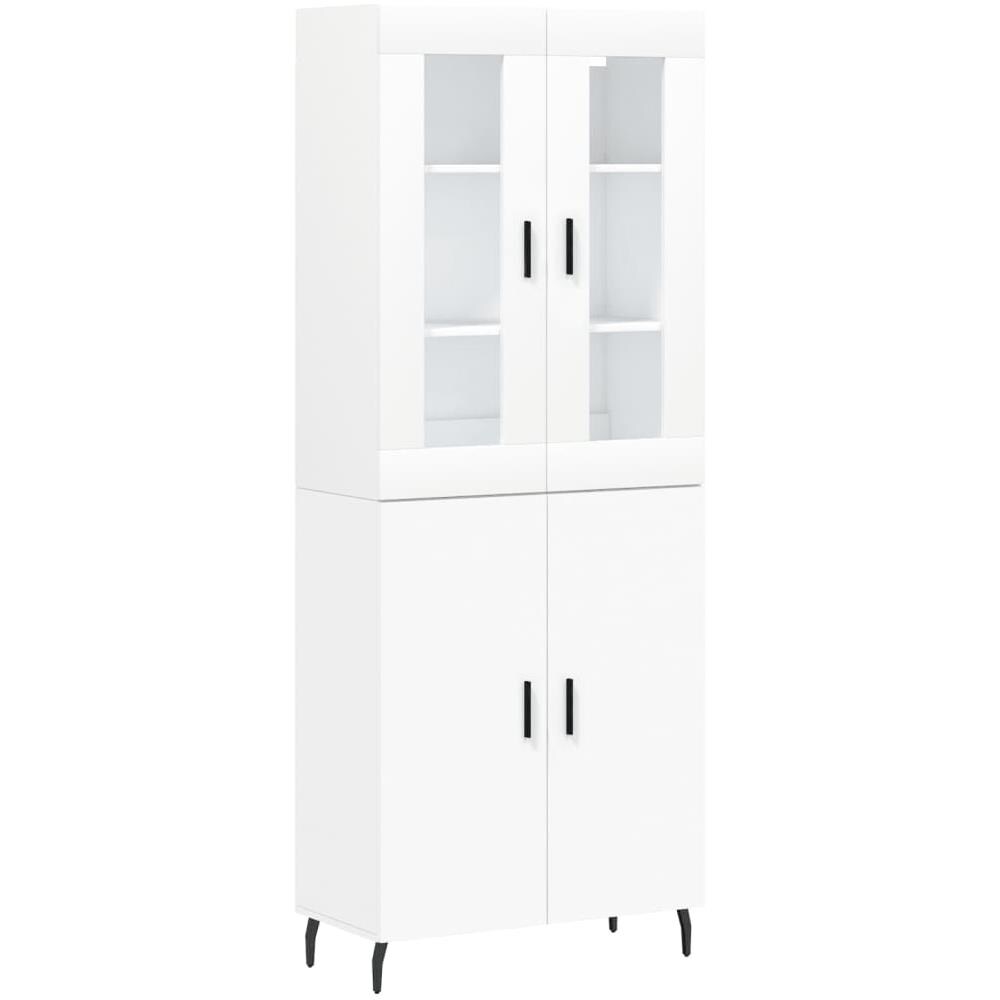 Credenza Bianca 69,5x34x180 Cm In Legno Multistrato - Foto 2