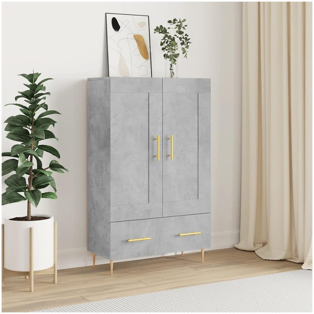 Credenza Grigio Cemento 69,5x31x115 Cm In Legno Multistrato - Foto 1