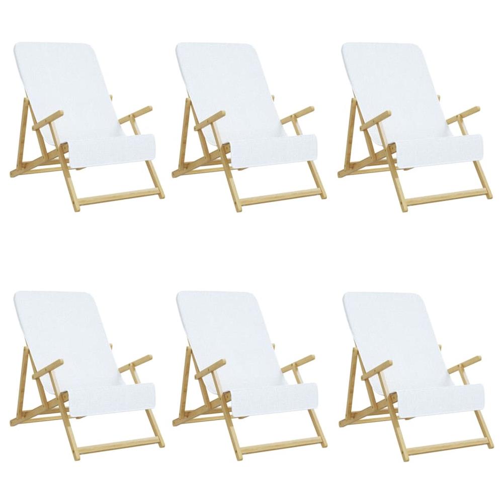 Asciugamani Da Spiaggia 6 Pz Bianchi 60x135 Cm Tessuto 400 Gsm - Foto 2