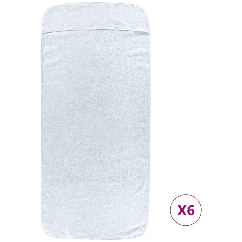 Asciugamani Da Spiaggia 6 Pz Bianchi 60x135 Cm Tessuto 400 Gsm - Foto 3