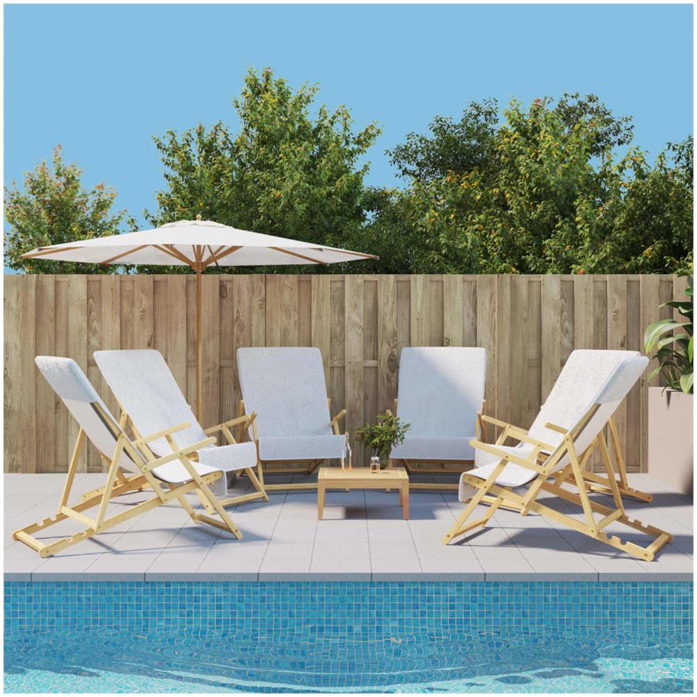 Asciugamani Da Spiaggia 6 Pz Bianchi 60x135 Cm Tessuto 400 Gsm - Foto 1