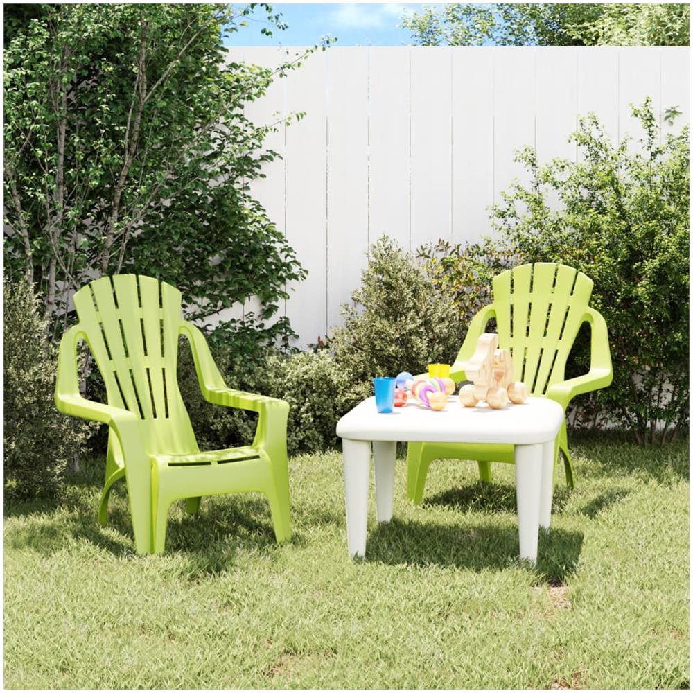Sedie Giardino 2pz Bambini Verdi 37x34x44cm Pp Aspetto In Legno - Foto 1