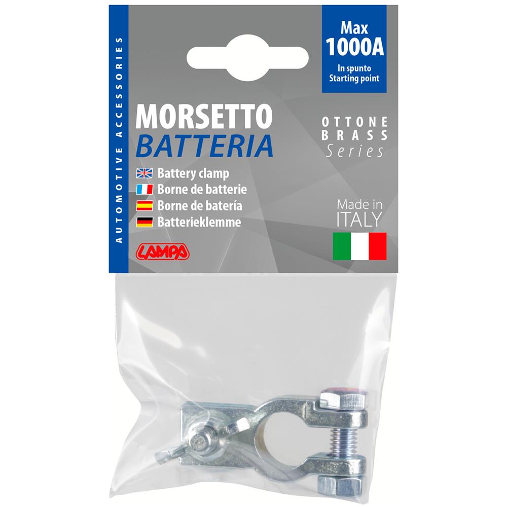 Morsetto Batteria Zincato; Fissaggio Cavo A Capocorda Con Dado Ad Aletta - Polo Negativo - Foro Capocorda ? 8 Mm - Foto 2
