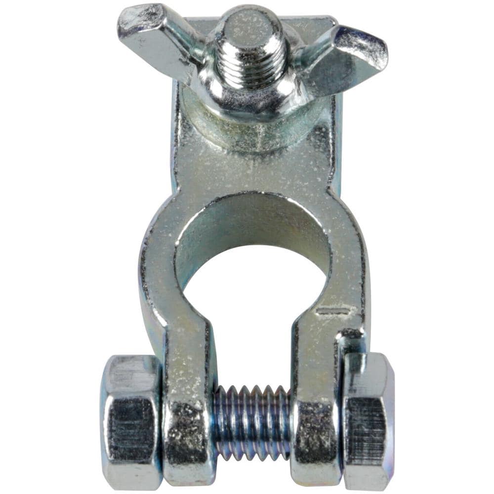 Morsetto Batteria Zincato; Fissaggio Cavo A Capocorda Con Dado Ad Aletta - Polo Negativo - Foro Capocorda ? 8 Mm - Foto 1