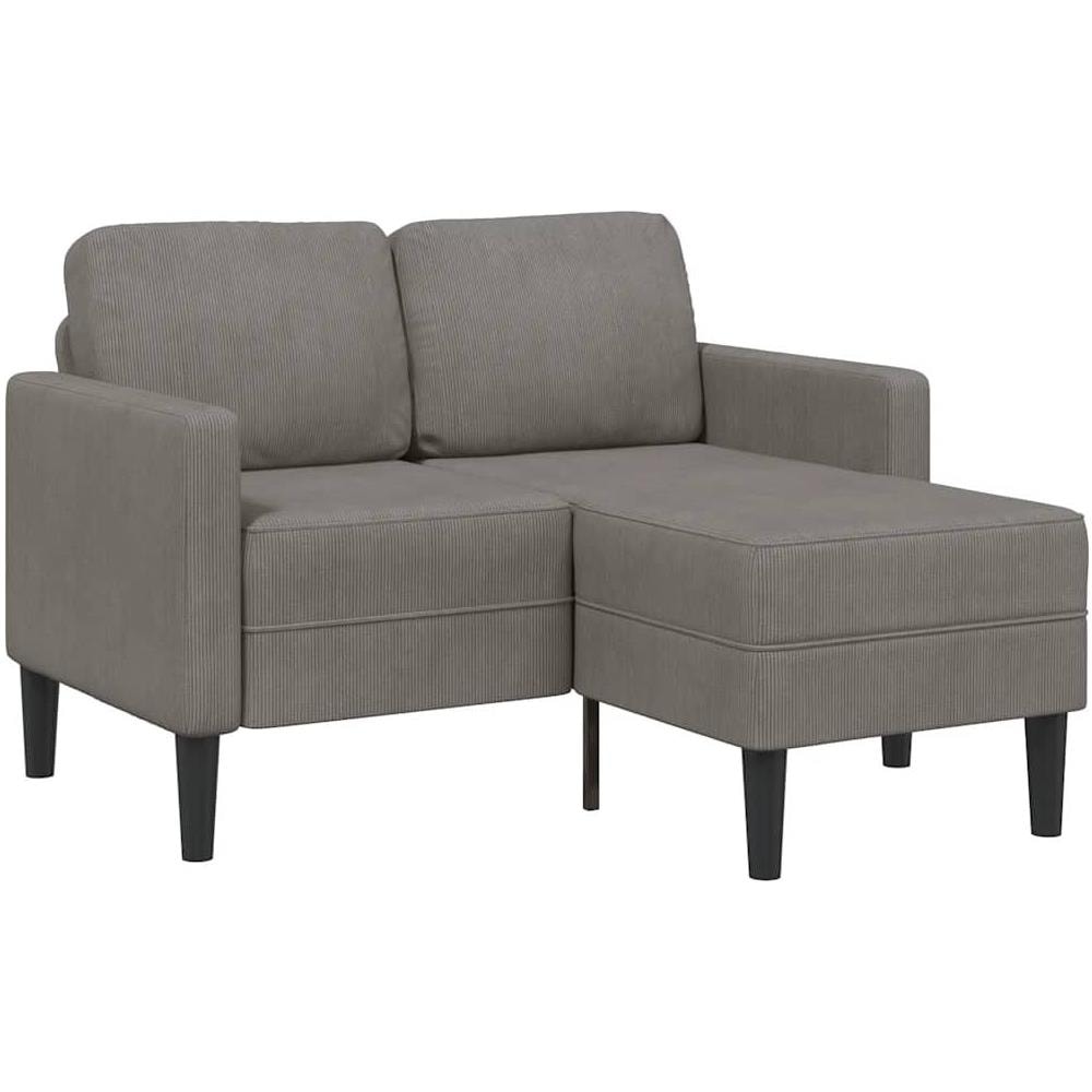 Divano 2 Posti con Chaise longue a L Grigio Chiaro 125 cm Lino - Foto 1