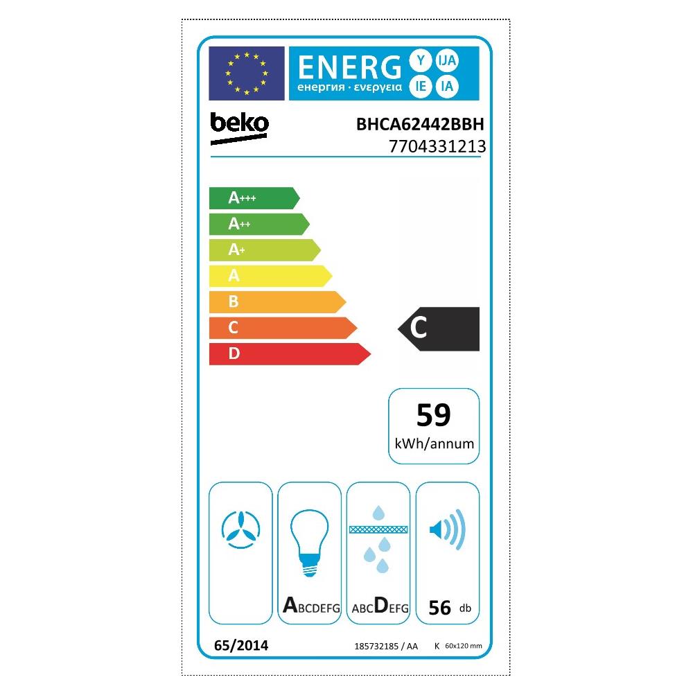 BHCA62442BBH cappa aspirante Cappa aspirante a parete Nero 408 m³ /h - Foto 2