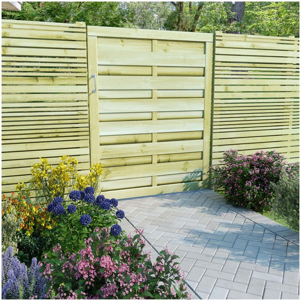 Cancello da Giardino Legno di Pino Impregnato 100x125 cm Verde - Foto 2