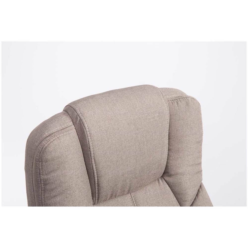 Sedia Ufficio Xanthos XXL in Tessuto - Poltrona Ergonomica Carico Max 210 kg - Sedia Studio Imbottita E Regolabile - Poltrona Pc Rinforzata Tortora - Foto 5