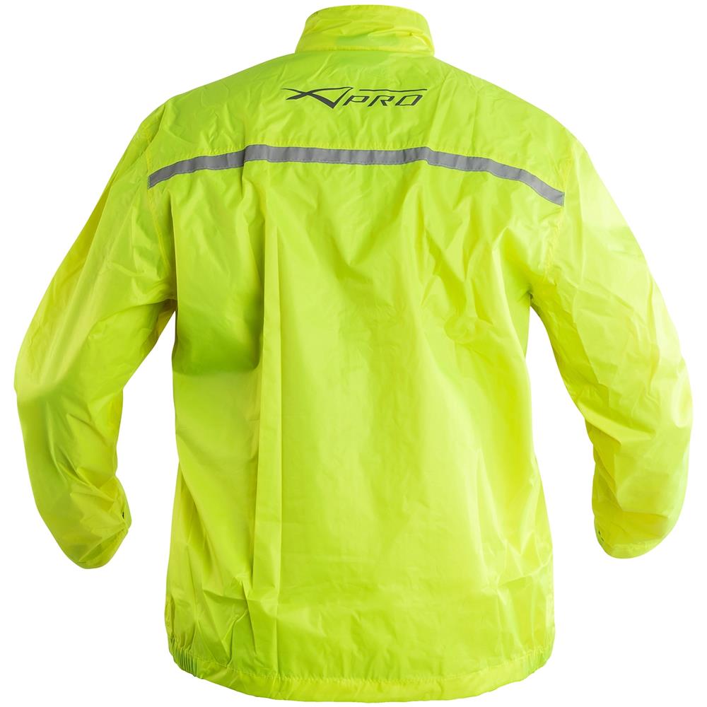 Antiacqua Giacca Impermeabile Cappuccio Antipioggia Moto Tuta Fluo 3xl - Foto 5