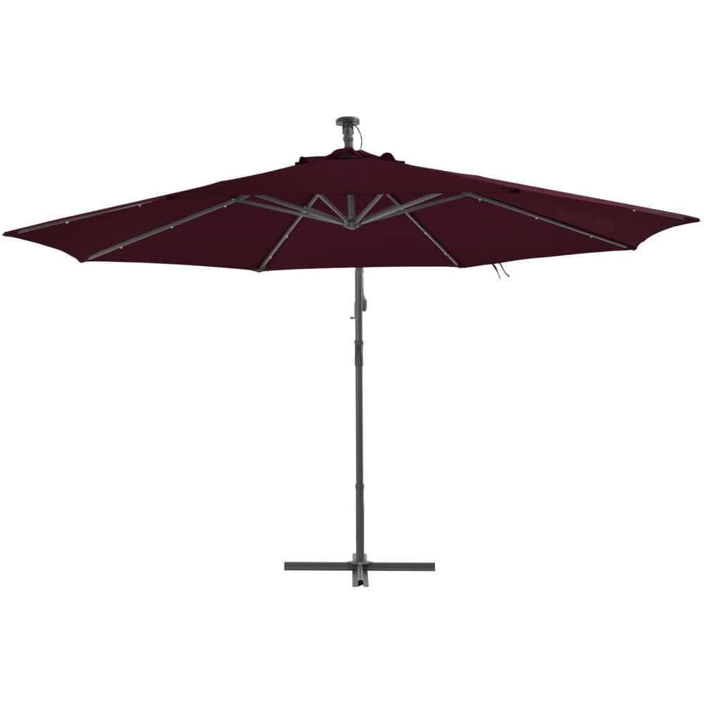 Ombrellone a Sbalzo con Luci LED Rosso Bordò 350 cm - Foto 2