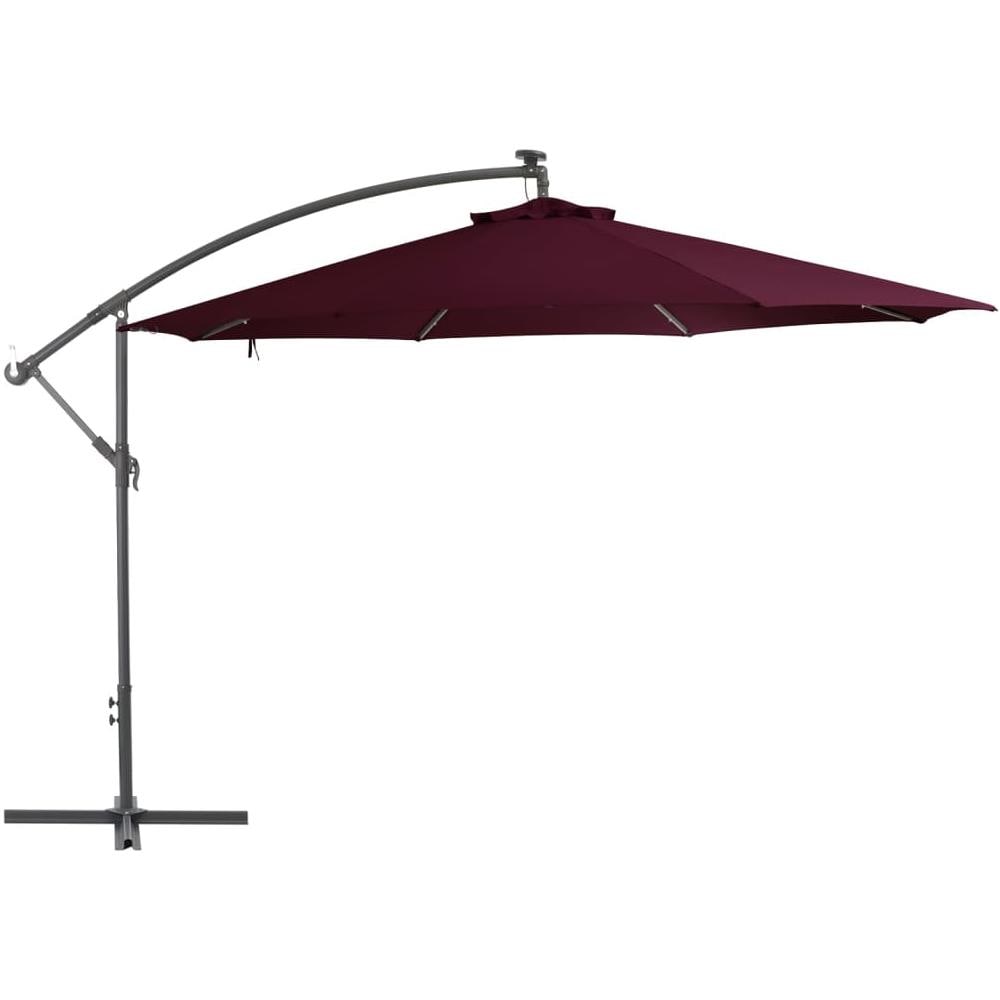 Ombrellone a Sbalzo con Luci LED Rosso Bordò 350 cm - Foto 3