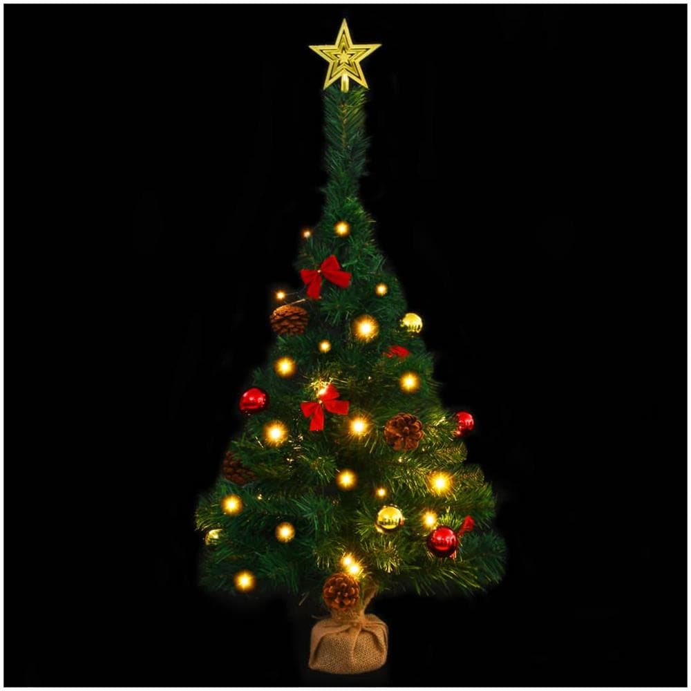 Albero di Natale Preilluminato con Palline Verde 64 cm - Foto 2