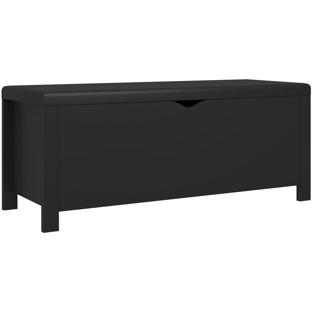 Contenitore con Cuscino Nero 105x40x45cm Legno Multistrato - Foto 2