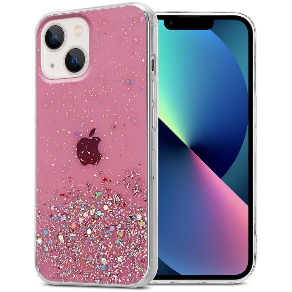 Custodia Compatibile Con Apple Iphone 13 In Rosa Con Glitter - Coperchio Protettivo In Silicone Tpu Flessibile Con Glitter Scintillanti - Foto 1
