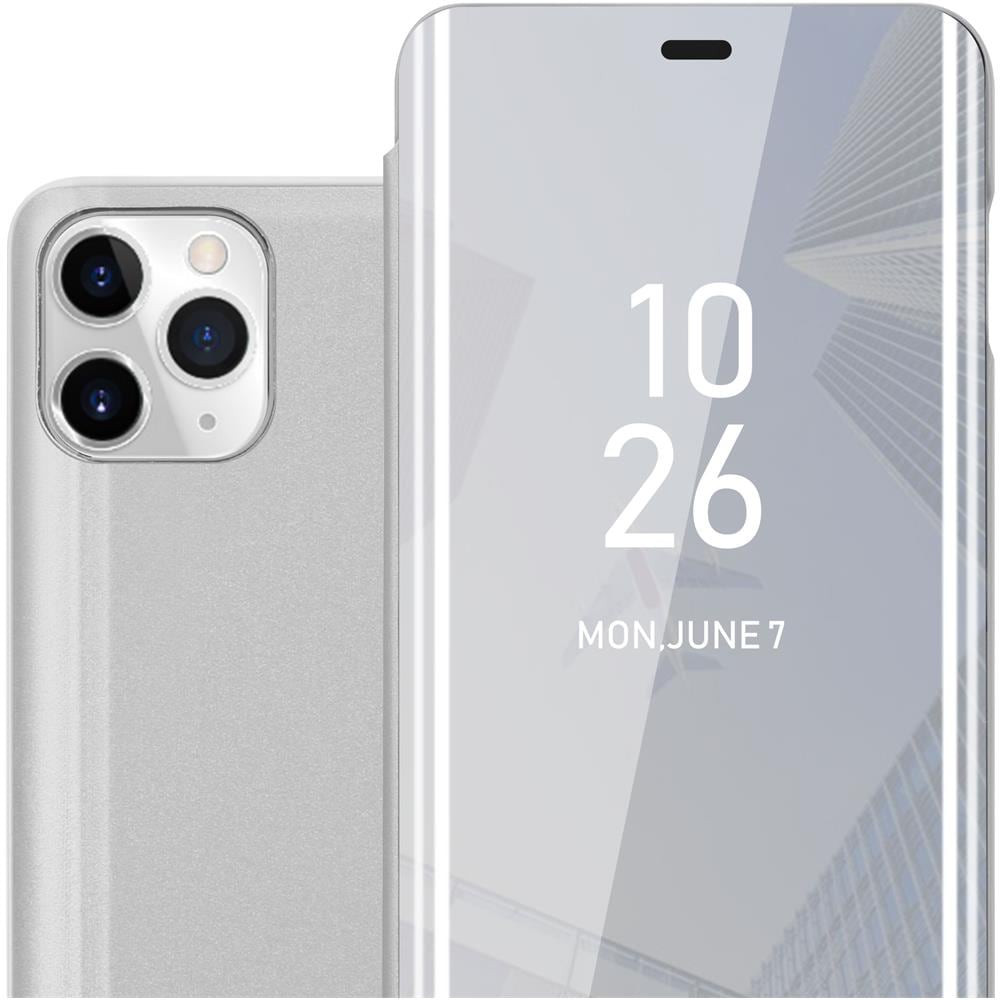 Custodia Compatibile Con Apple Iphone 11 Pro In Agata Argento - Clear View Specchio Coperchio Protettivo Con Funzione Di Supporto Protezione A 360 Gradi - Foto 1