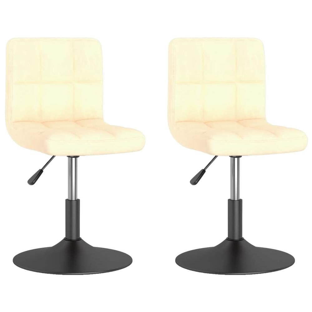 Sedie Da Pranzo Girevoli 2 Pz Crema In Velluto - Foto 2