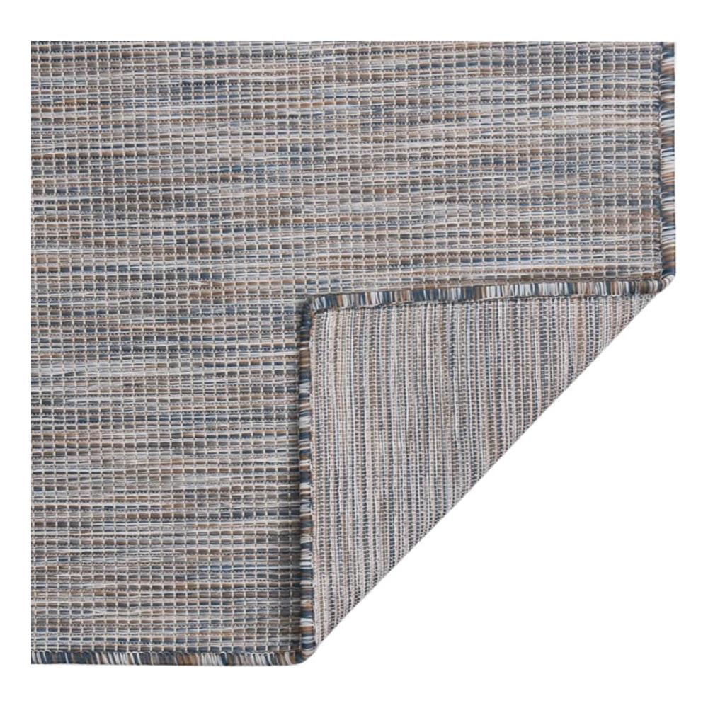 Tappeto da Esterni a Tessitura Piatta 80x150 cm Marrone e blu - Foto 2