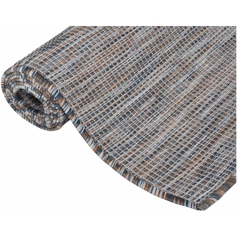 Tappeto da Esterni a Tessitura Piatta 80x150 cm Marrone e blu - Foto 3