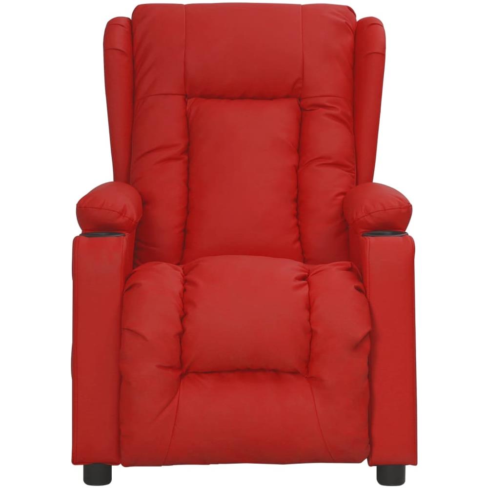 Poltrona Reclinabile A Rialzo Rosso Vino In Similpelle - Foto 3