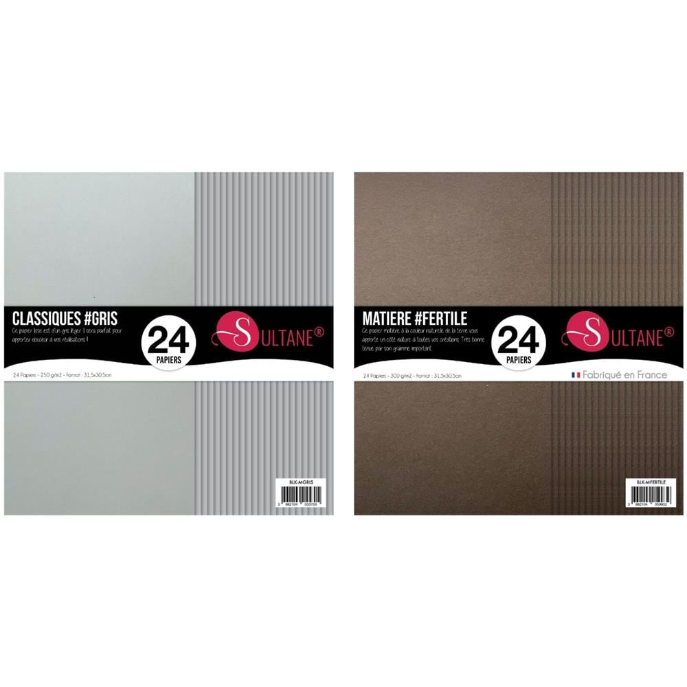 48 Carte Scrapbooking Marrone + Grigio - 300 G / m2 - Foto 1