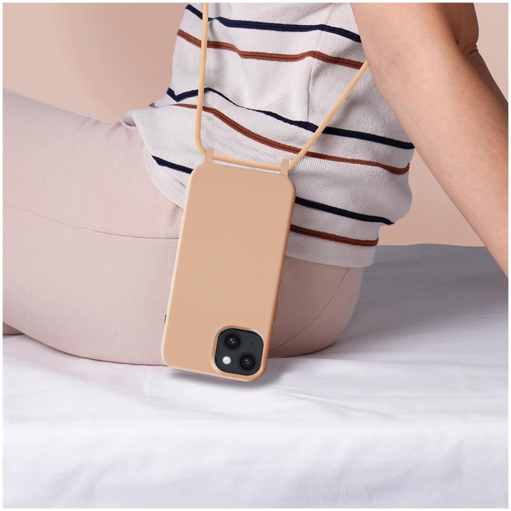 Cover Semirigida Per Iphone 14 Plus Cordino Nylon 80 Cm Rose Gold - Foto 5