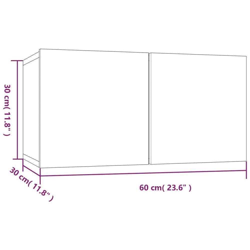 Mobile Tv Pensile Grigio Sonoma 60x30x30cm In Legno Multistrato - Foto 7