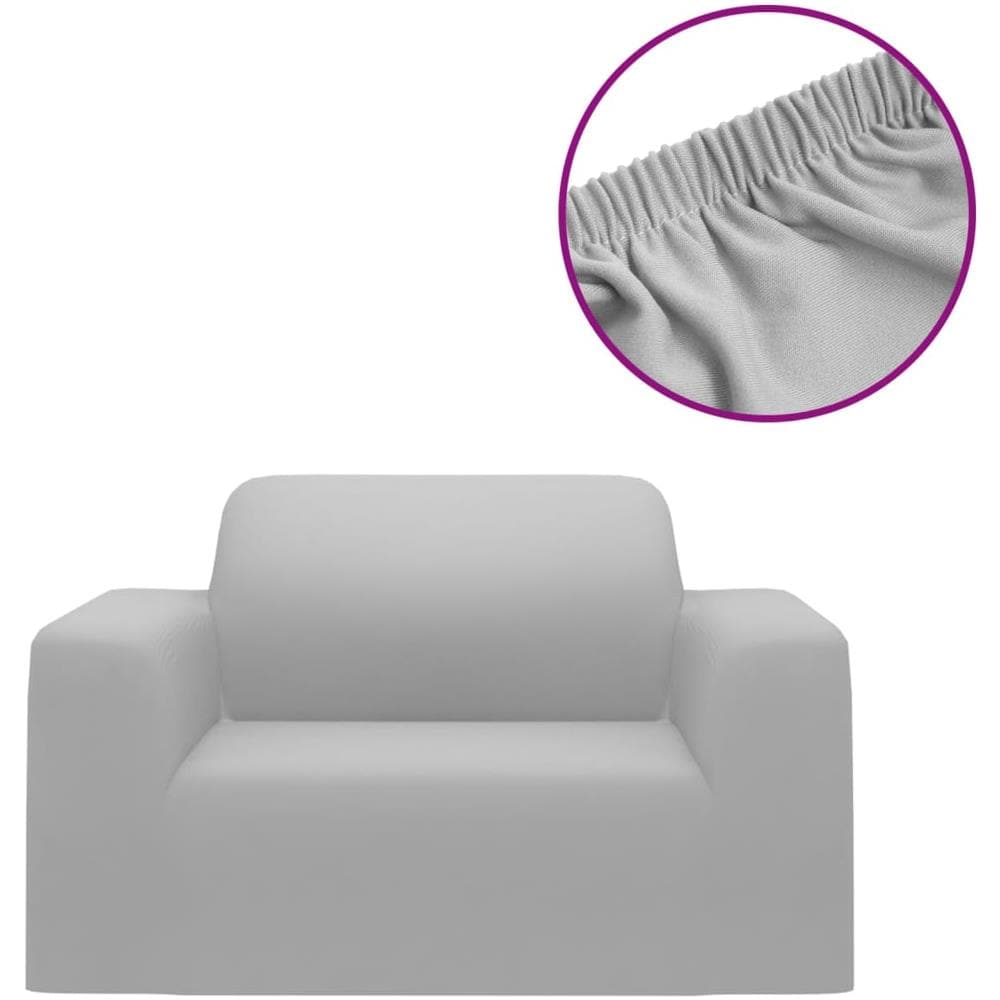 Fodera Elasticizzata Per Divano In Jersey Di Poliestere Grigio - Foto 2