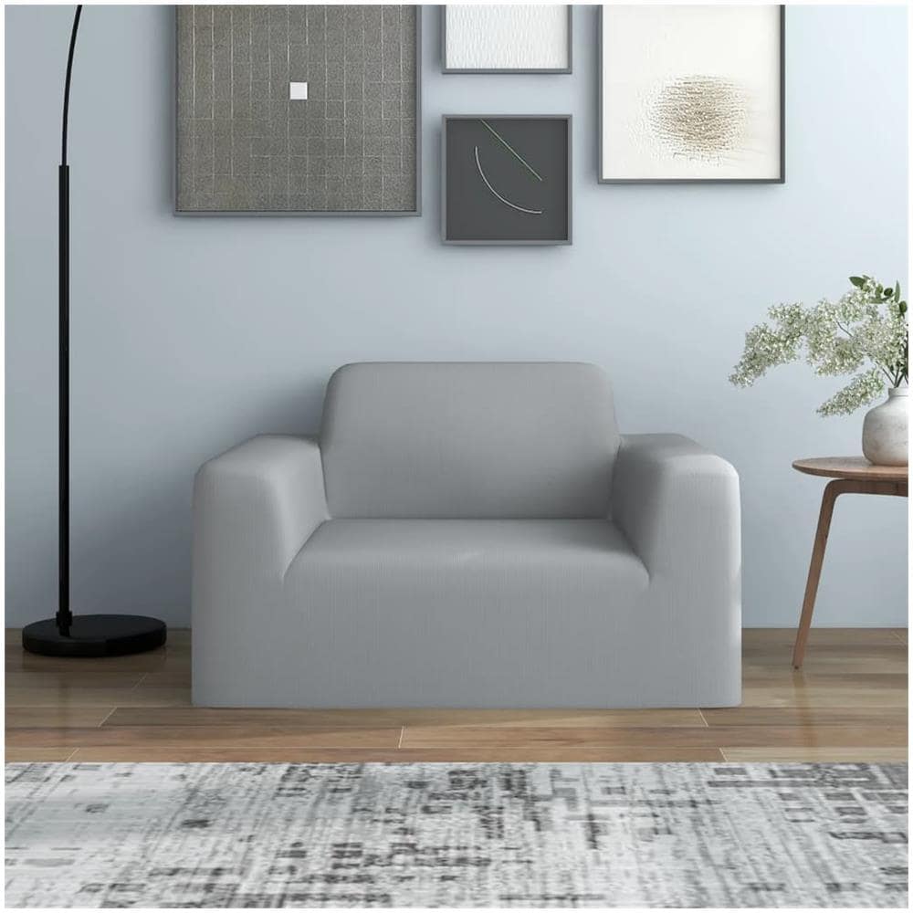 Fodera Elasticizzata Per Divano In Jersey Di Poliestere Grigio - Foto 1