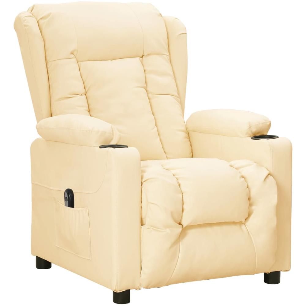 Poltrona Elettrica Reclinabile Crema In Similpelle - Foto 2