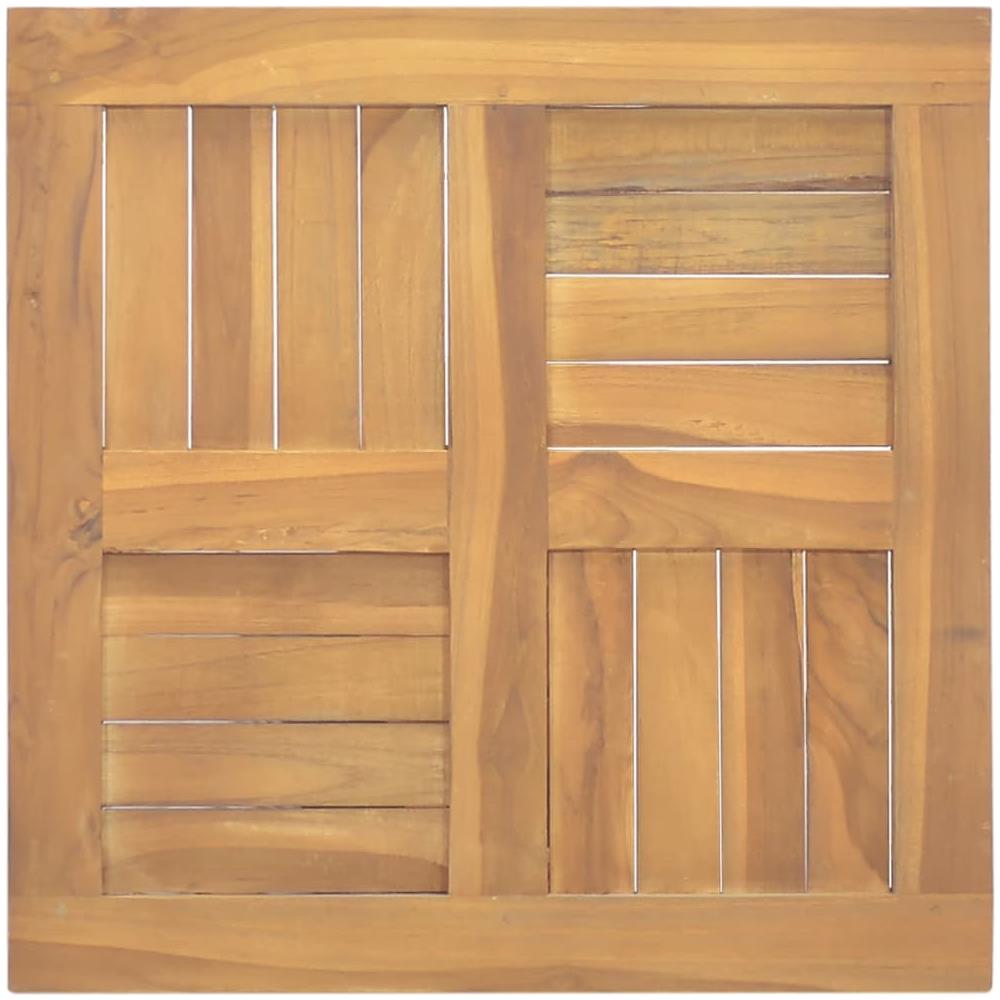 Piano Tavolo Quadrato 50x50x2,5 Cm In Legno Massello Di Teak - Foto 2