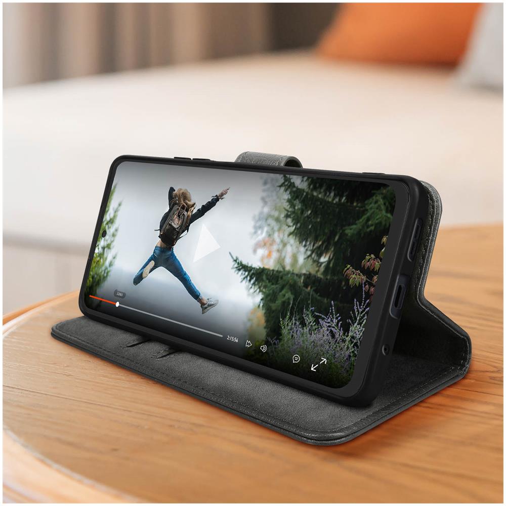 Custodia Per Xiaomi Redmi Note 12 4g, Portacarte E Funzione Supporto Grigia - Foto 2