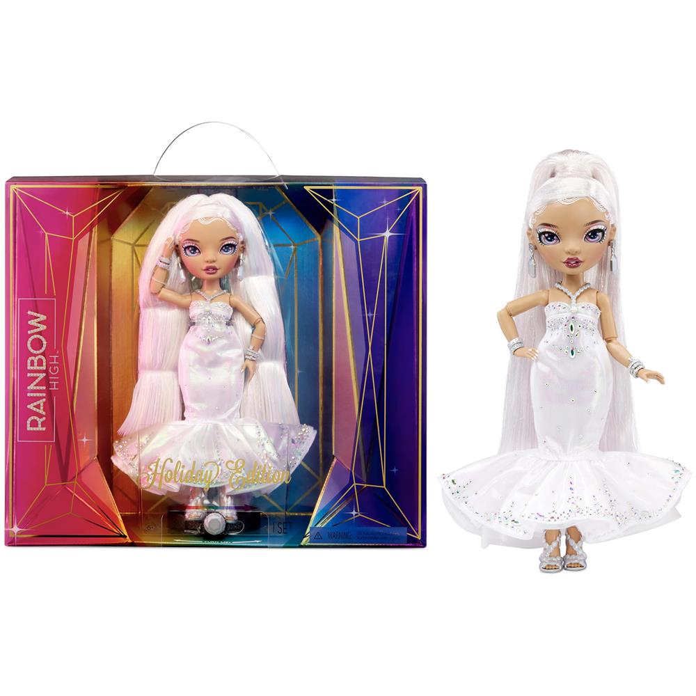 Bambola Da Collezione Holiday Edition 11- 2022 Roxie Grand Bambola Alla Moda Snodabile Con Capelli Multicolori, In Abito Firmato Diamante E Iridescente, Inclusi Accessori Per Bambola Premium, Ottimo Regalo - Foto 2