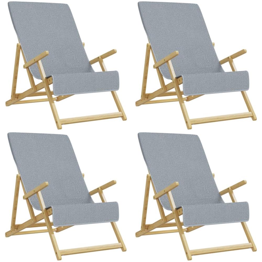 Asciugamani Da Spiaggia 4 Pz Grigi 60x135 Cm In Tessuto 400 Gsm - Foto 2