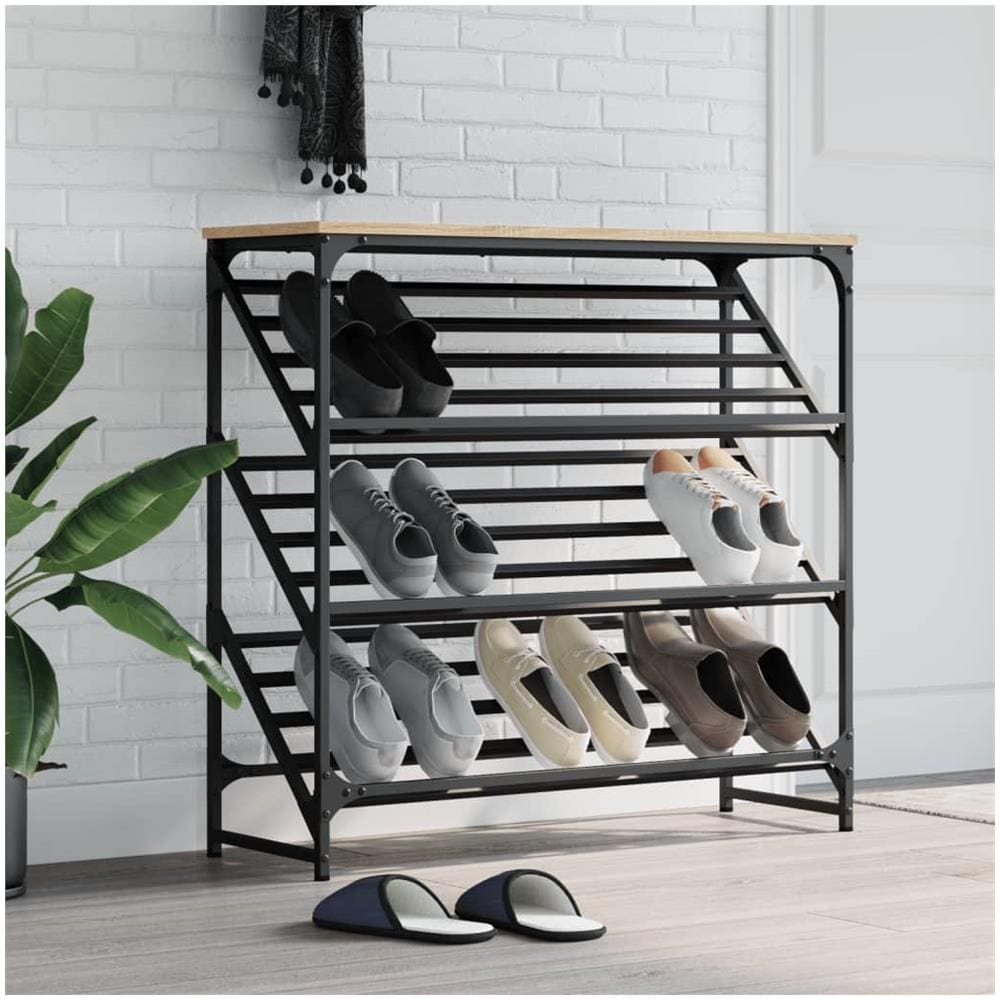 VidaXL Scarpiera In Legno Multistrato Rovere Marrone – 52x37,5x100 Cm, 5 Ripiani, Portata 80 Kg - 2