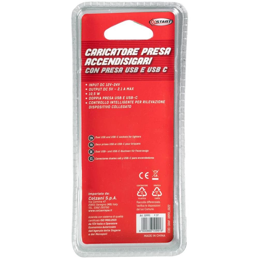 Caricatore Presa Accendisigari Auto Nero, Usb E Usb-c, Output Dc 5 V - 2.1 Max, Controllo Intelligente - Foto 3