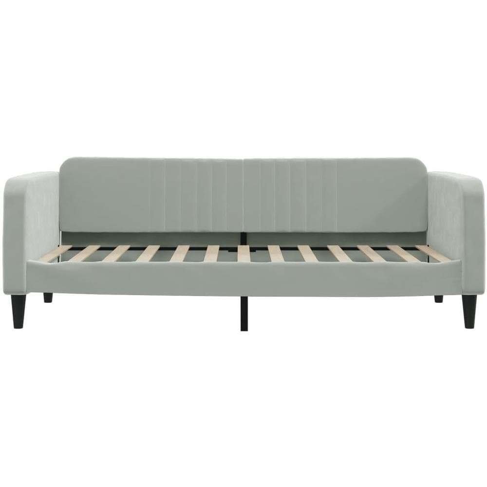 Letto Da Giorno Grigio Chiaro 90x200 Cm In Velluto - Foto 2