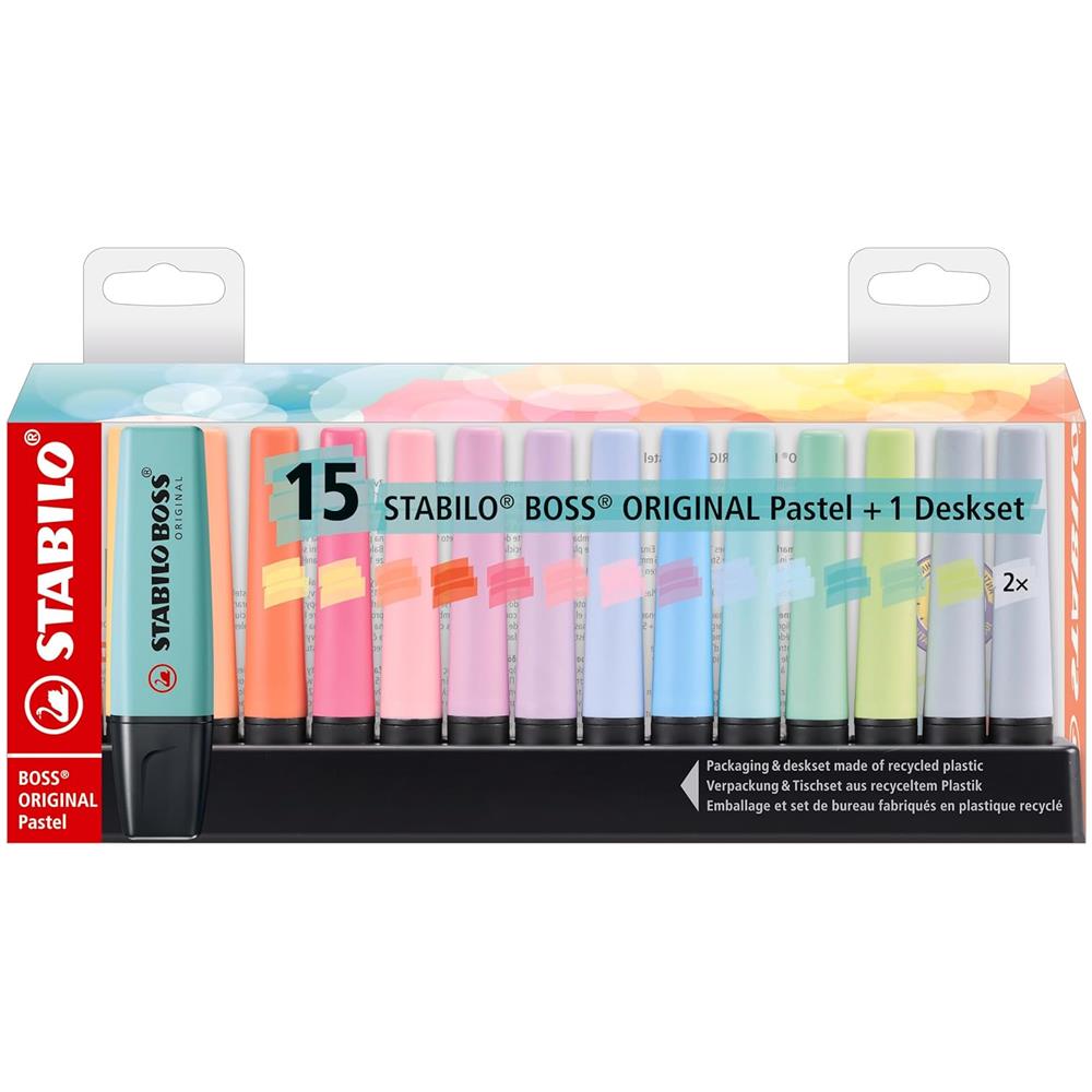 BOSS ORIGINAL Pastel - Evidenziatore - Desk-Set - 15 Evidenziatori Pastel - Foto 2