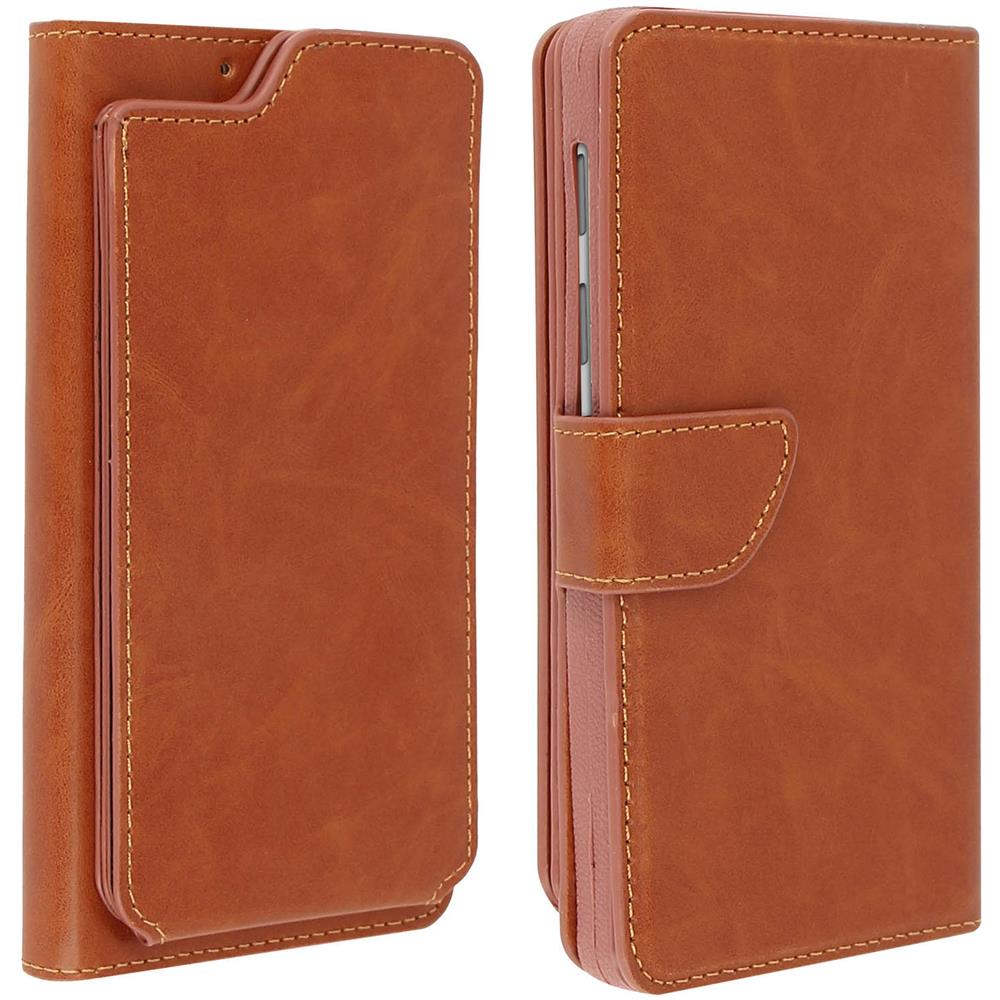 Custodia Smartphone 5,0"" A 5,3'' Universale Portafoglio Porta-carte Cammello - Foto 1