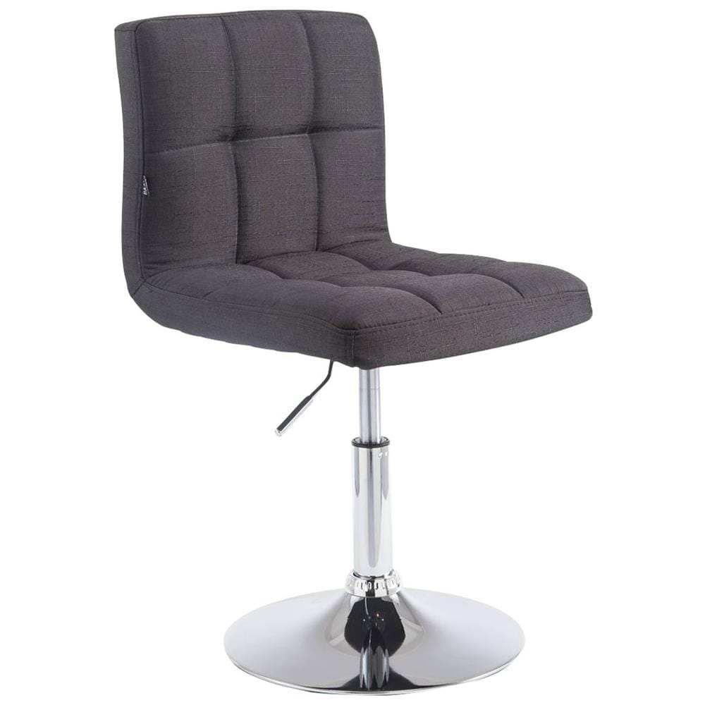 Sedia Lounge di Design Palma V2 - Sedia Sgabello Girevole E Imbottita in Tessuto Trapunto - Sgabello Regolabile E Telaio in Metallo Cromato Nero - Foto 1