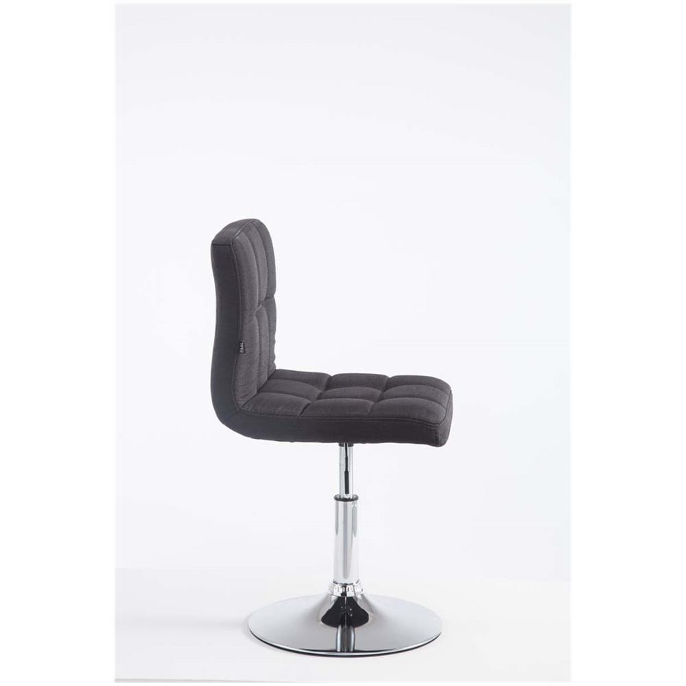 Sedia Lounge di Design Palma V2 - Sedia Sgabello Girevole E Imbottita in Tessuto Trapunto - Sgabello Regolabile E Telaio in Metallo Cromato Nero - Foto 2