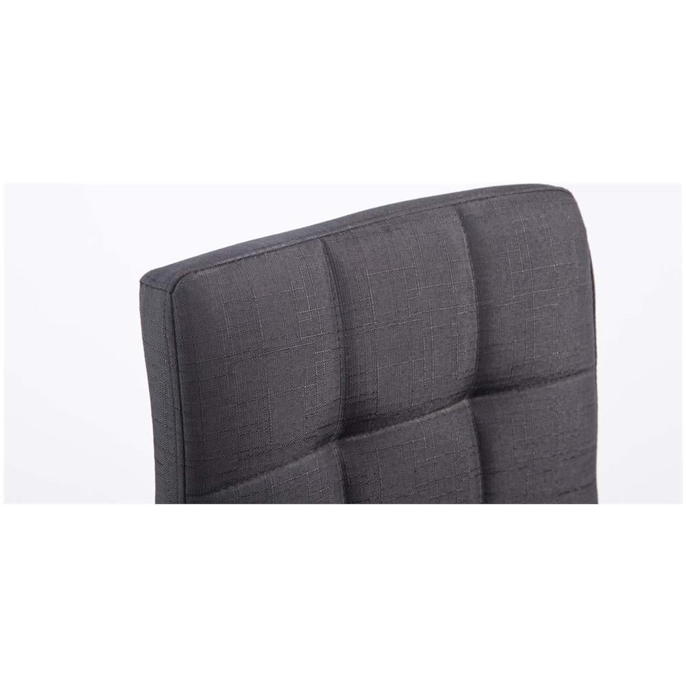 Sedia Lounge di Design Palma V2 - Sedia Sgabello Girevole E Imbottita in Tessuto Trapunto - Sgabello Regolabile E Telaio in Metallo Cromato Nero - Foto 5